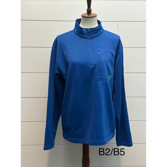 Ariat Other - Ariat Mens AriatTEK Cold Series Quarter Zip Pullover Blue Fleece Jacket Medium
